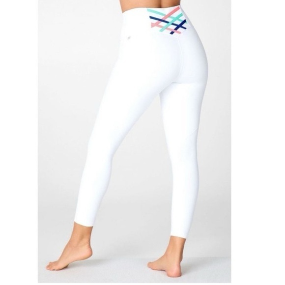 NWOT powerhold by fabletics Kessler strappy boost white workout leggings - Picture 1 of 6